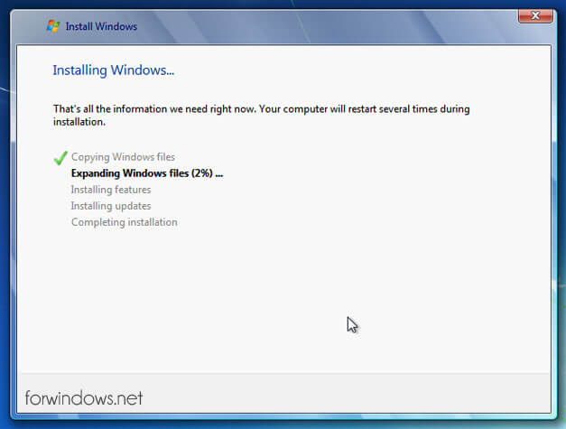 Manual de instalare Windows 7- Expanding Files