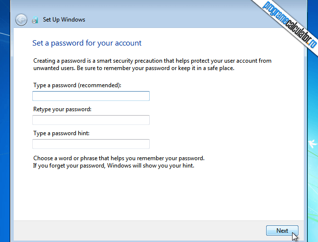 Manual de instalare Windows 7 - Configurare parola
