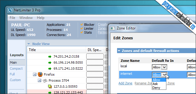 NetLimiter Zone Editor