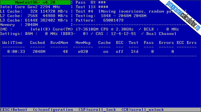 program de verificat memoria RAM