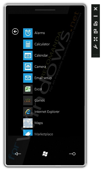 Emulatorul Windows Phone 7