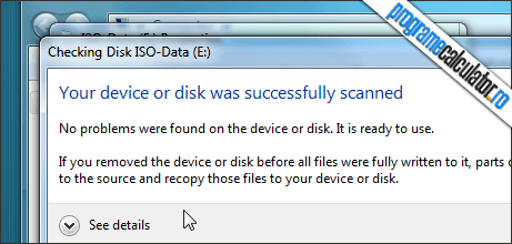 raport verificare erori hard disk