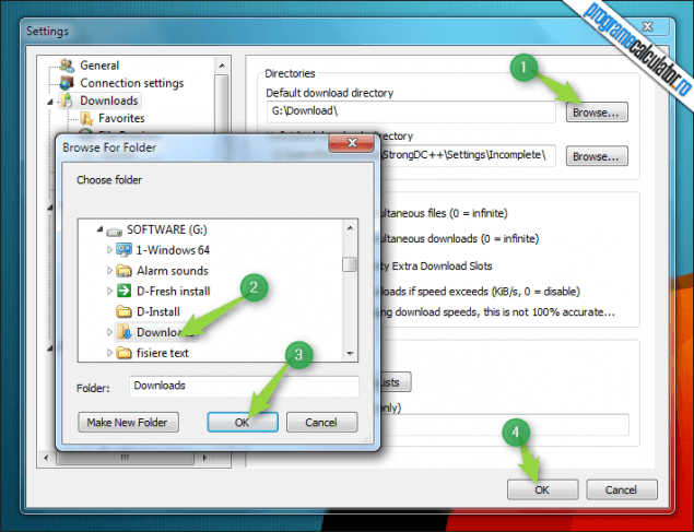 2-StrongDC++-configurare-folder-de-download