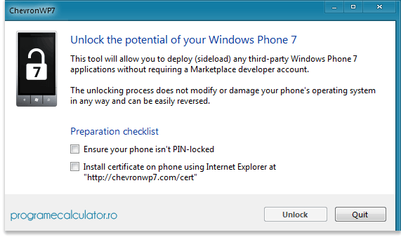 Program de deblocat telefoane Windows Phone 7