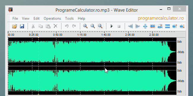 Zoom In și Zoom Out în Wave Editor