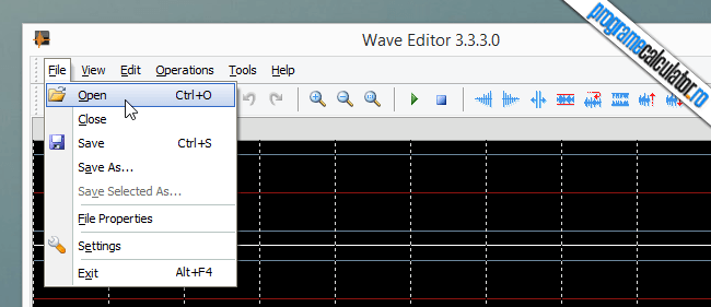 deschide melodie pentru taiat in Wave Editor