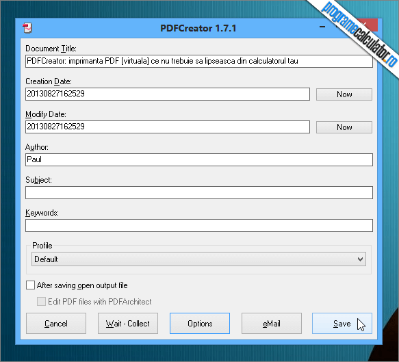 PDFCreator, virtual printer