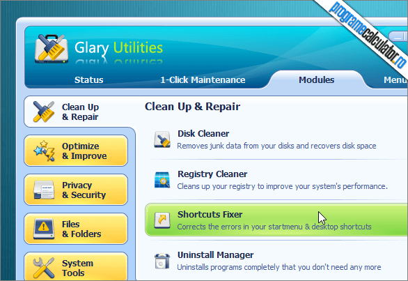 Glary Utilities Instrumente de optimizare