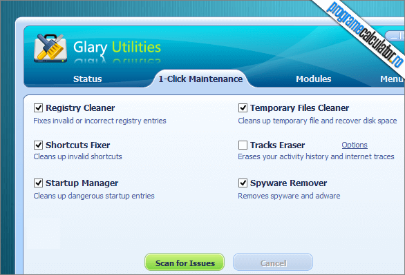 Glary Utilities Optimizare cu un click