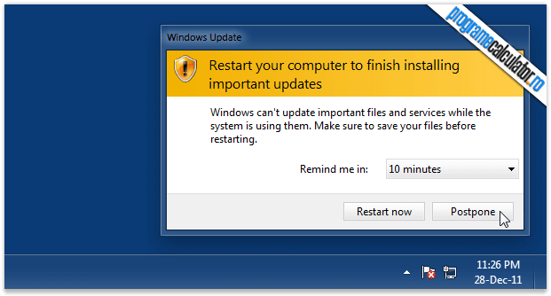 restart your computer to finish-installing important updates