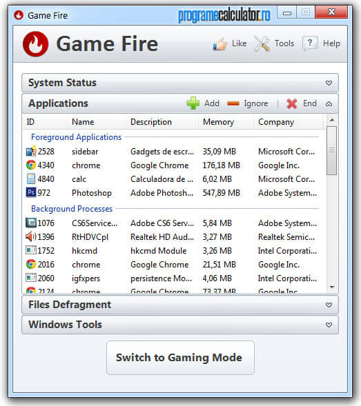 Game Fire » Applications