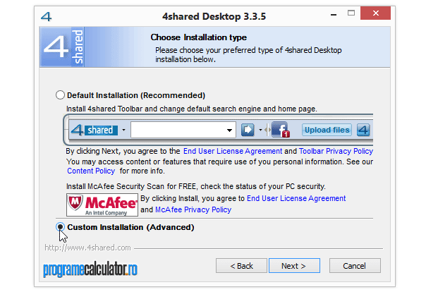 Instalare 4shared Desktop
