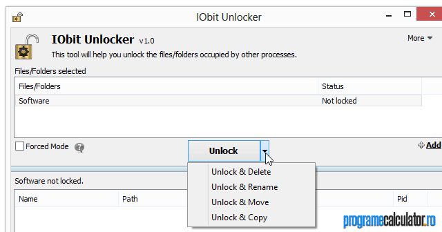 Utilizare IObit Unlocker
