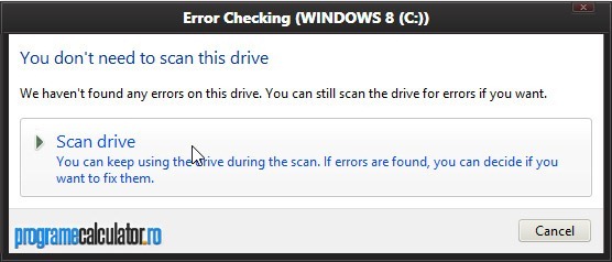 You don't need to scan this drive
