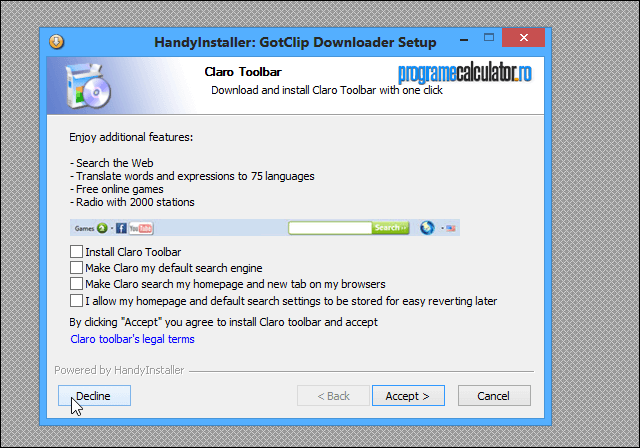 Instalare GotClip Downloader