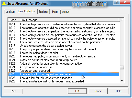 Baza de date a codurilor erorilor din Windows