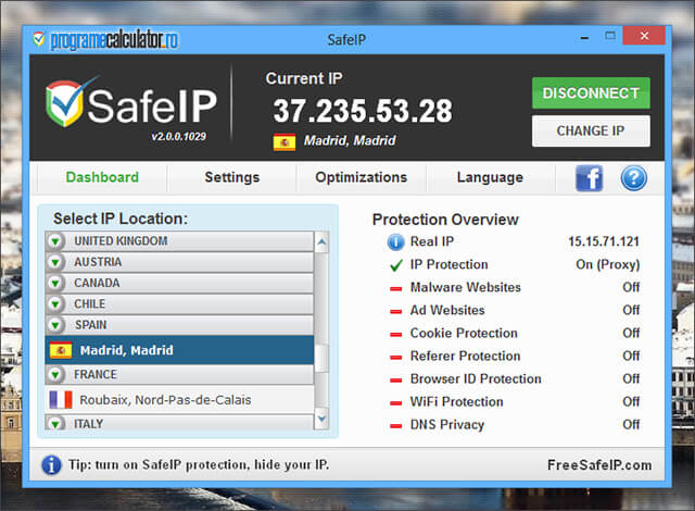SafeIP conectat la VPN