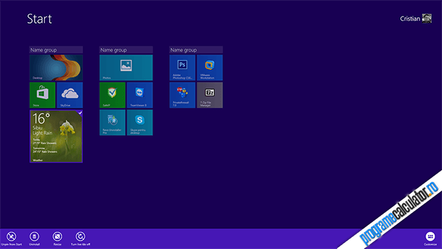 Ecranul Start al Windows 8.1 Preview