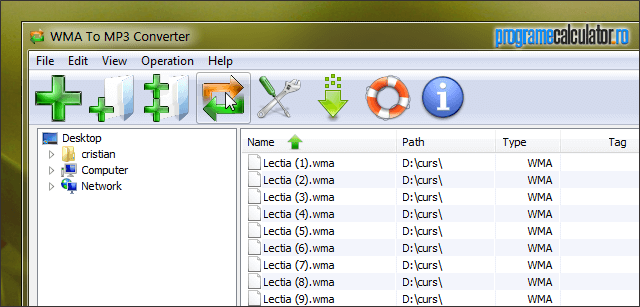 WMA To MP3 Converter » Convert the files in the list