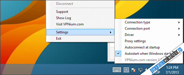 Setari VPN criptat VPNium