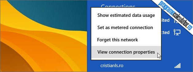 view connection properties