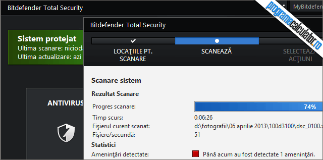 Bitdefender Total Security 2014 - Scanare sistem