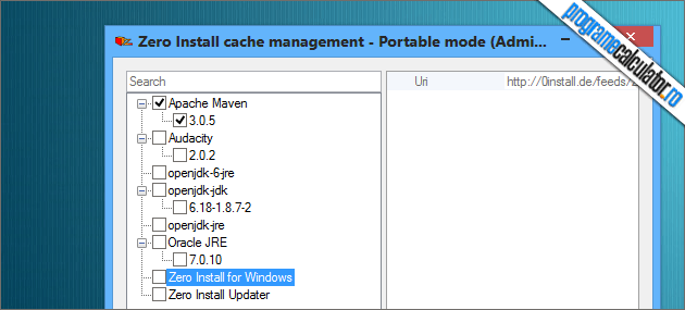 Zero Install cache management