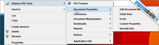 instrumente pdf meniul contextual