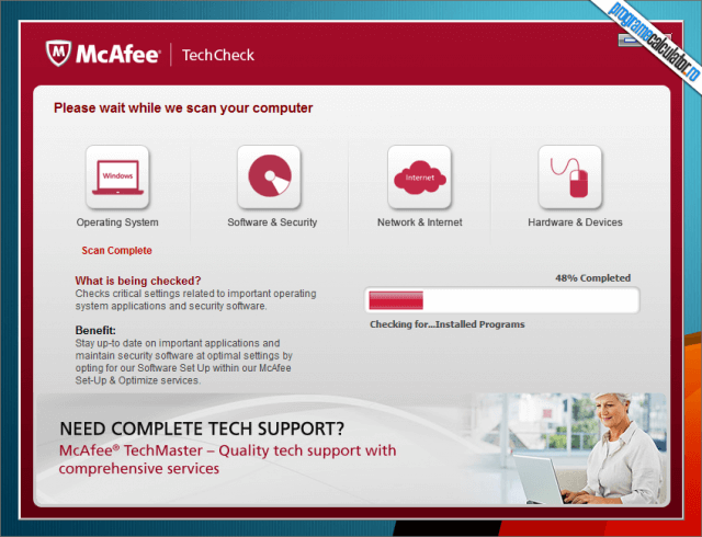 McAfee TechCheck - scanare
