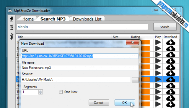 Mp3FreeZe Downloader - Descarcare melodii