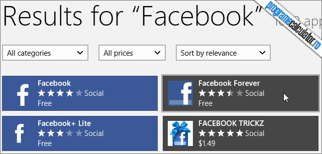 2-Windows Store-Facebook-aplicatie