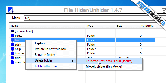 2-File Hider-Unhider-stergere-continut