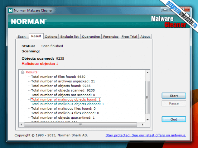 2-Norman Malware Cleaner-rezultate-scanare