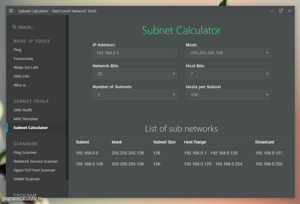 NetCrunch - Subnet Calculator